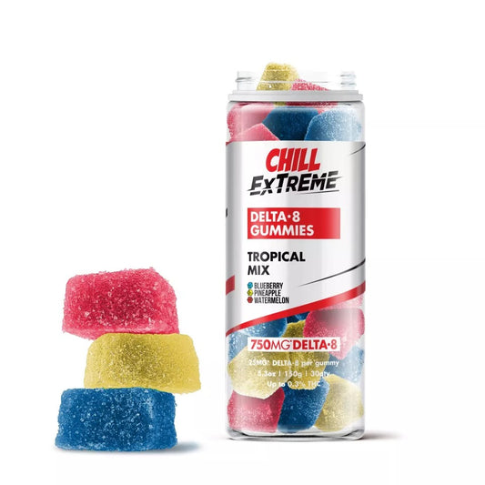 Chill Extreme 25mg Delta 8 THC Gummies - Tropical Mix