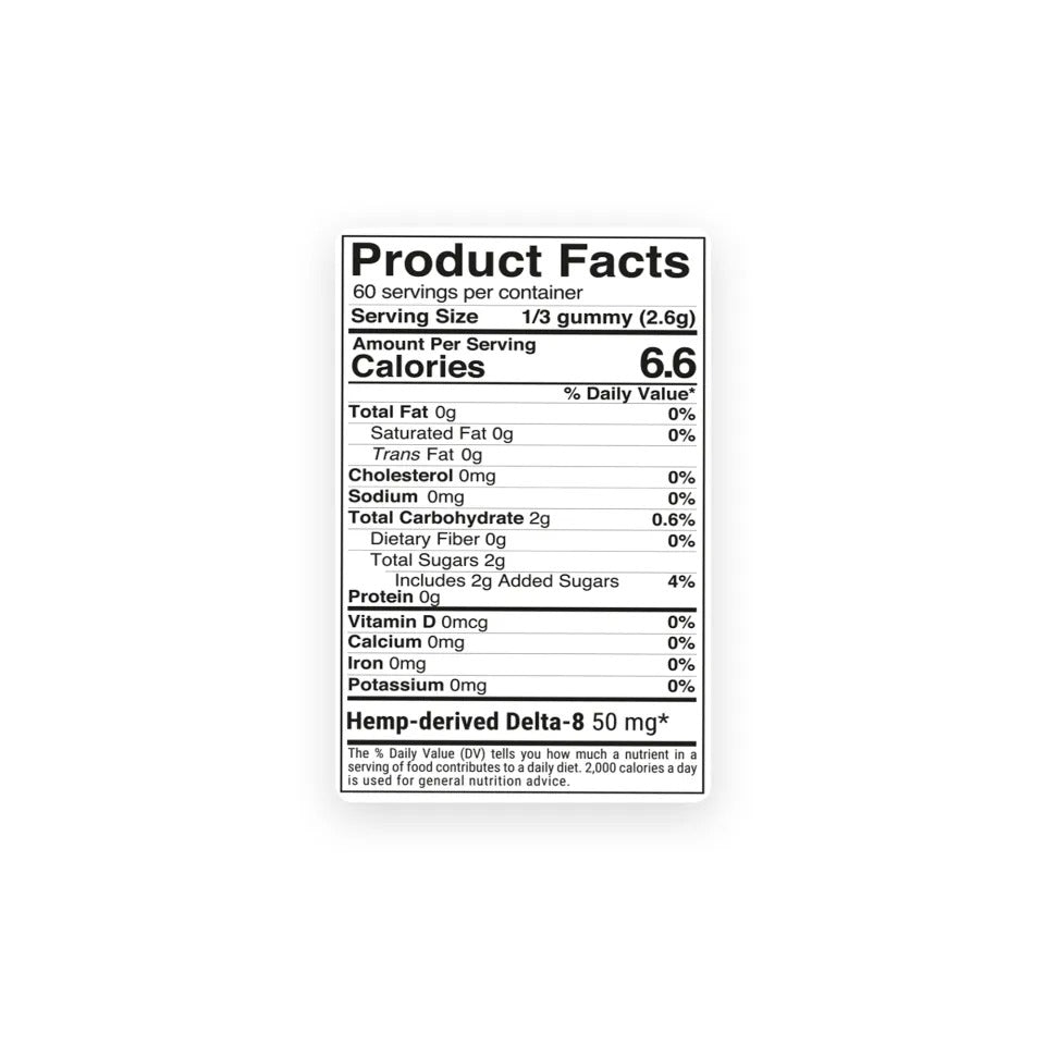 Chill Extreme 150mg Delta 8 THC Gummies - Tropical Mix Label