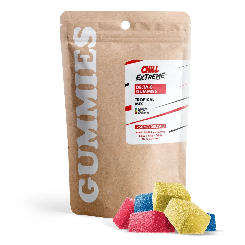 Chill Extreme 25mg Delta 8 THC Gummies - Tropical Mix