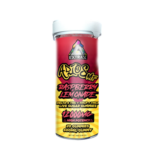 Delta Extrax Adios MF THCa Live Sugar 12000mg Gummies - Raspberry Lemonade
