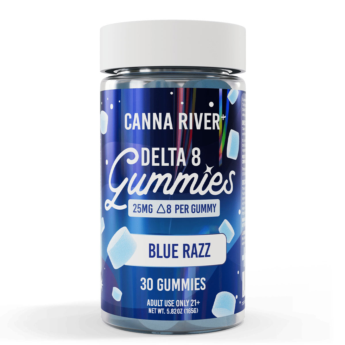 Canna River Delta 8 Gummies 25mg 30 Count - Blue Razz
