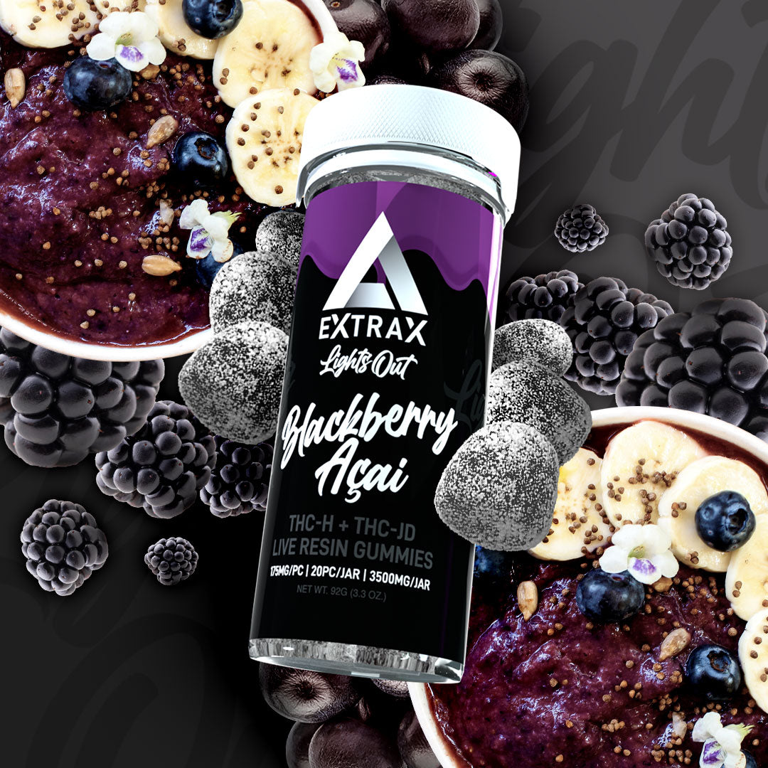 Delta Extrax Lights Out Gummies 3500mg - Blackberry Acai