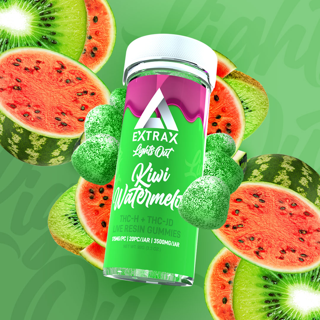 Delta Extrax Lights Out Gummies 3500mg - Kiwi Watermelon