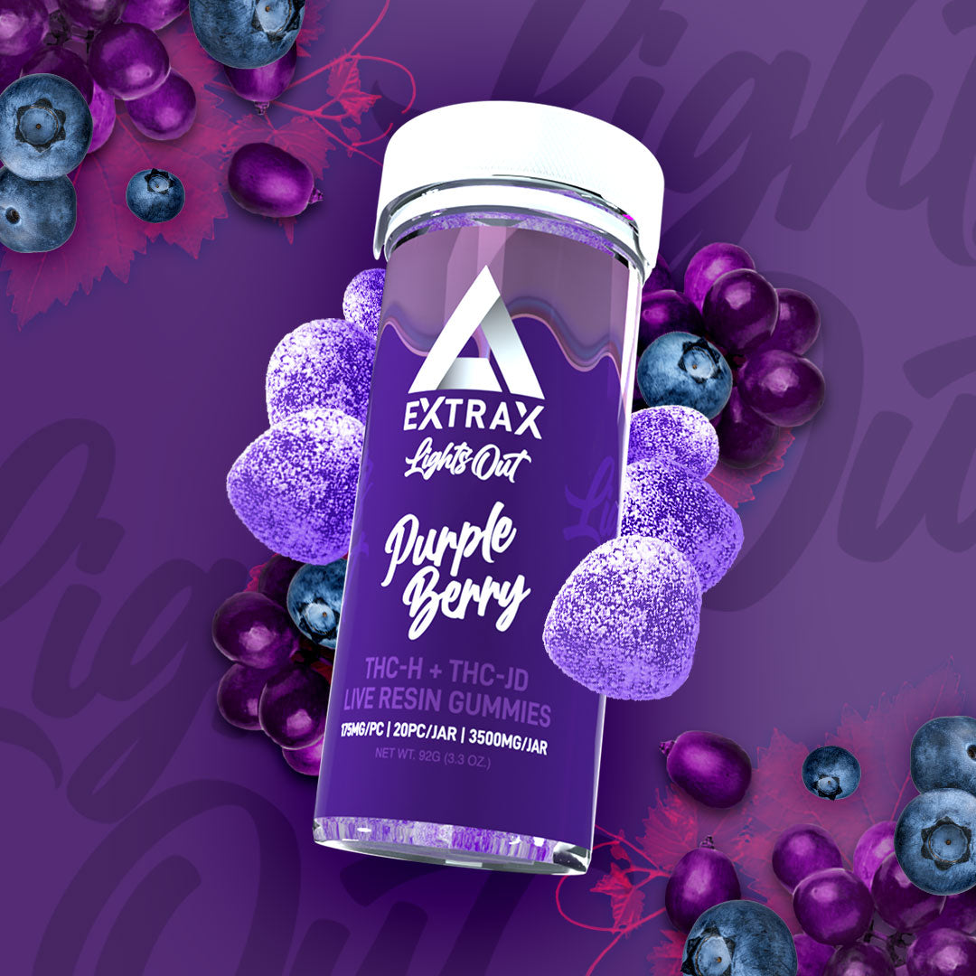 Delta Extrax Lights Out Gummies 3500mg - Purple Berry