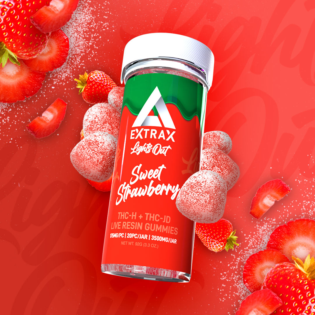 Delta Extrax Lights Out Gummies 3500mg - Sweet Strawberry