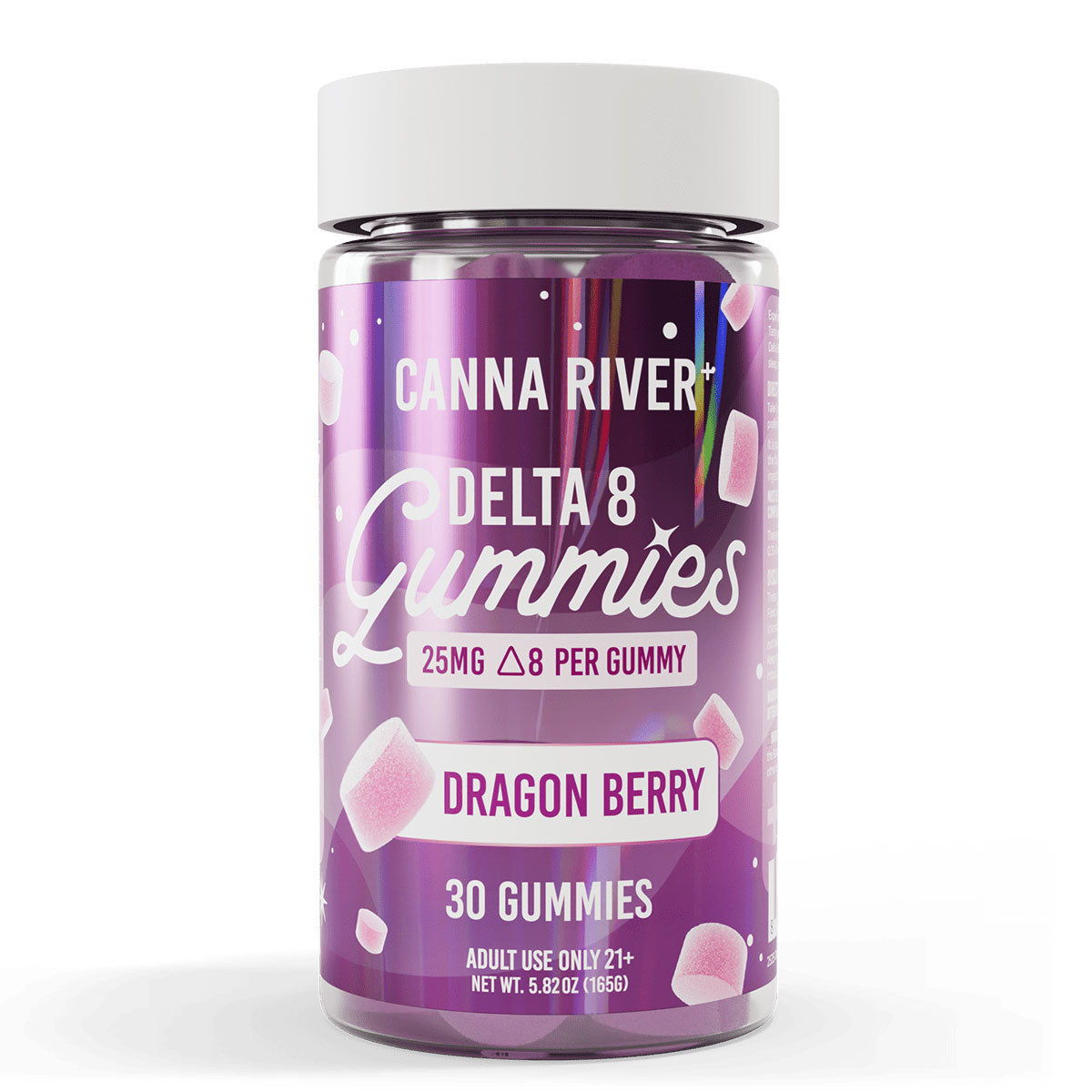Canna River Delta 8 Gummies 25mg 30 Count - Dragon Berry