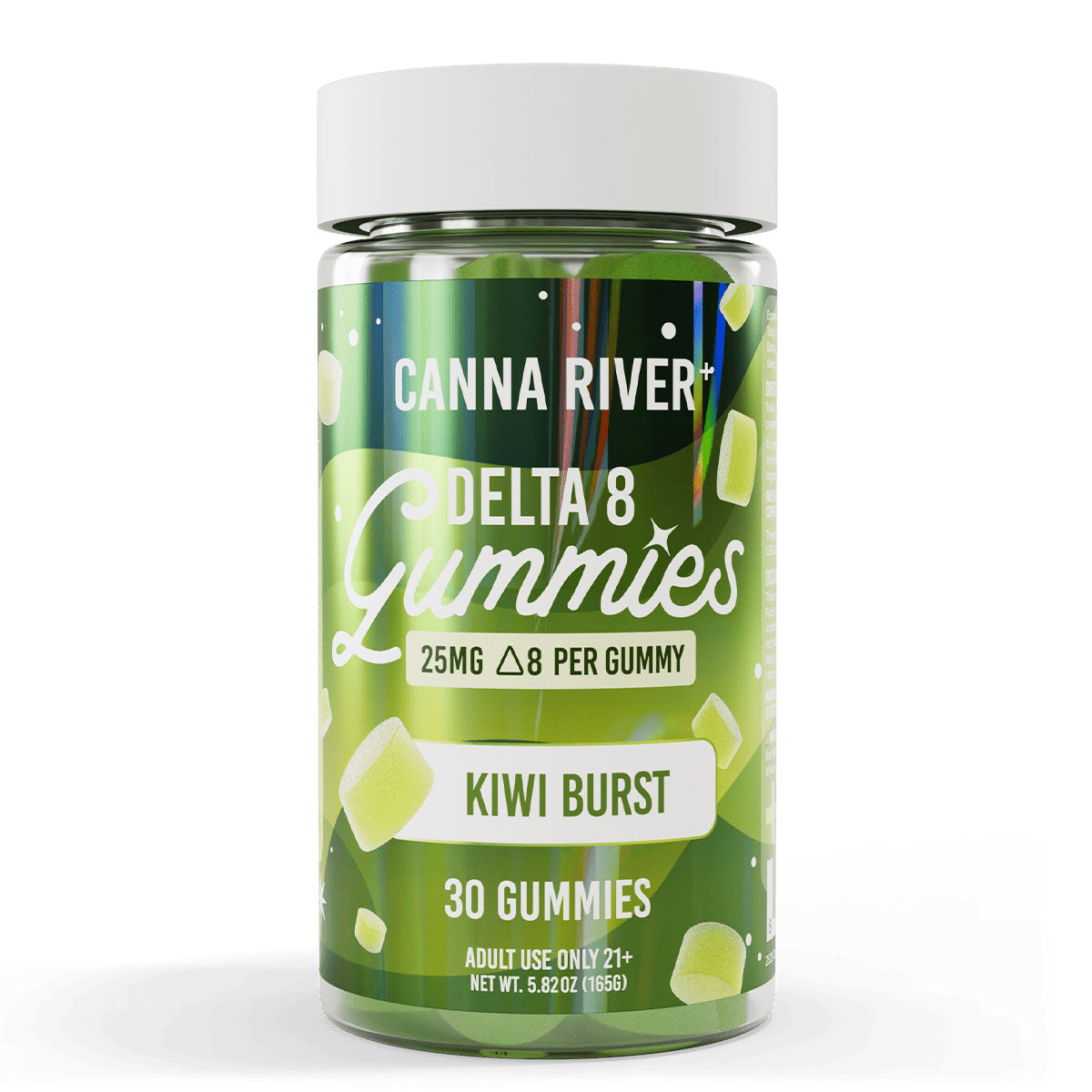 Canna River Delta 8 Gummies 25mg 30 Count - Kiwi Burst
