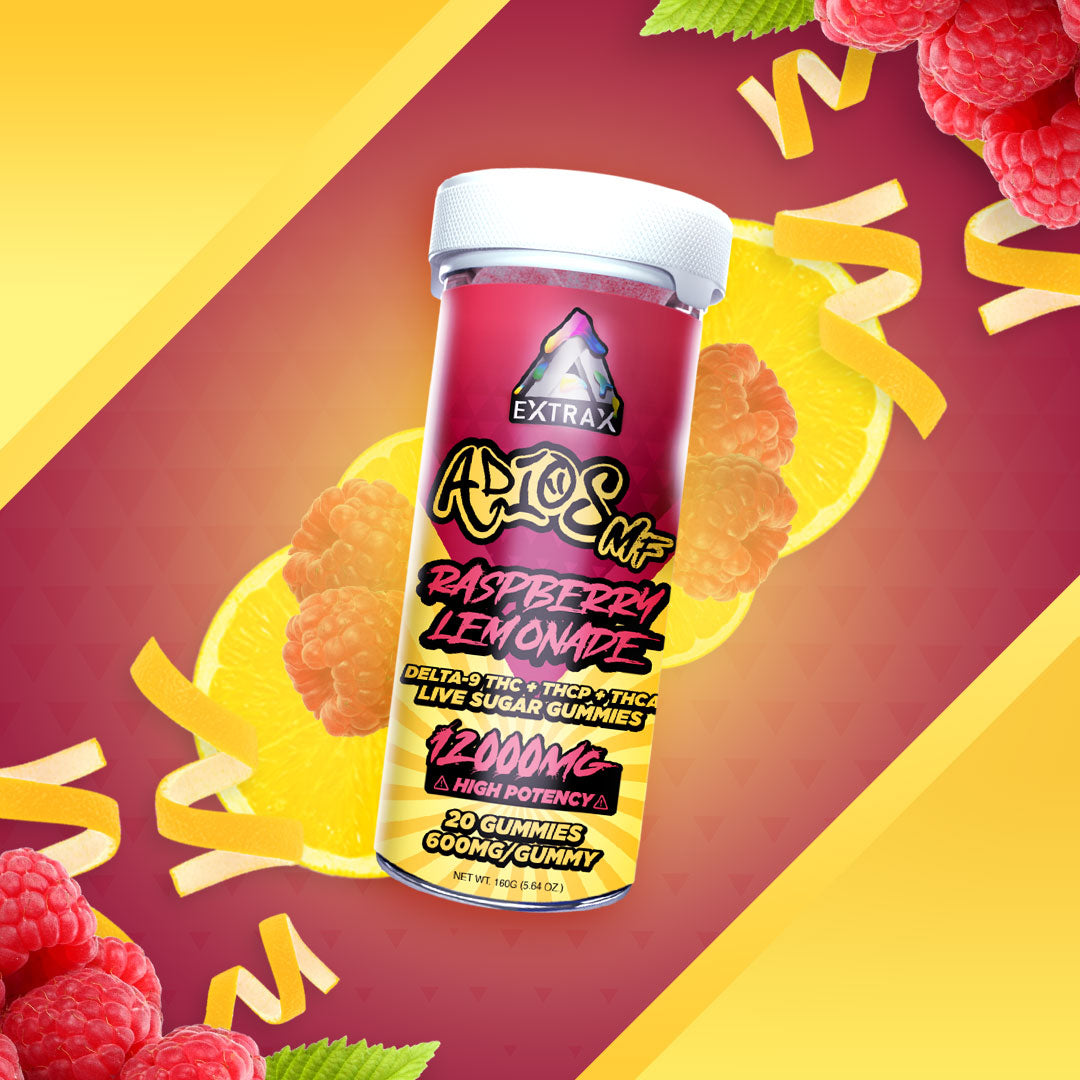 Delta Extrax Adios MF THCa Live Sugar 12000mg Gummies - Raspberry Lemonade