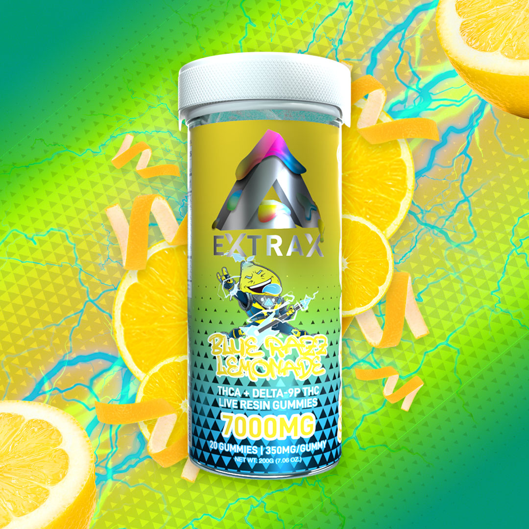 Delta Extrax Adios THCa 7000mg Gummies - Blue Razz Lemonade