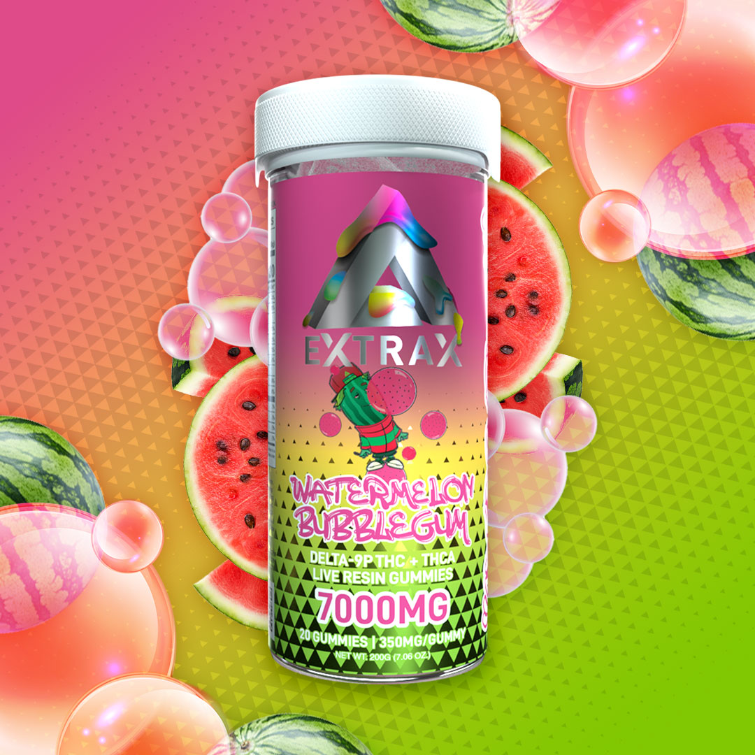 Delta Extrax Adios THCa 7000mg Gummies - Watermelon Bubblegum