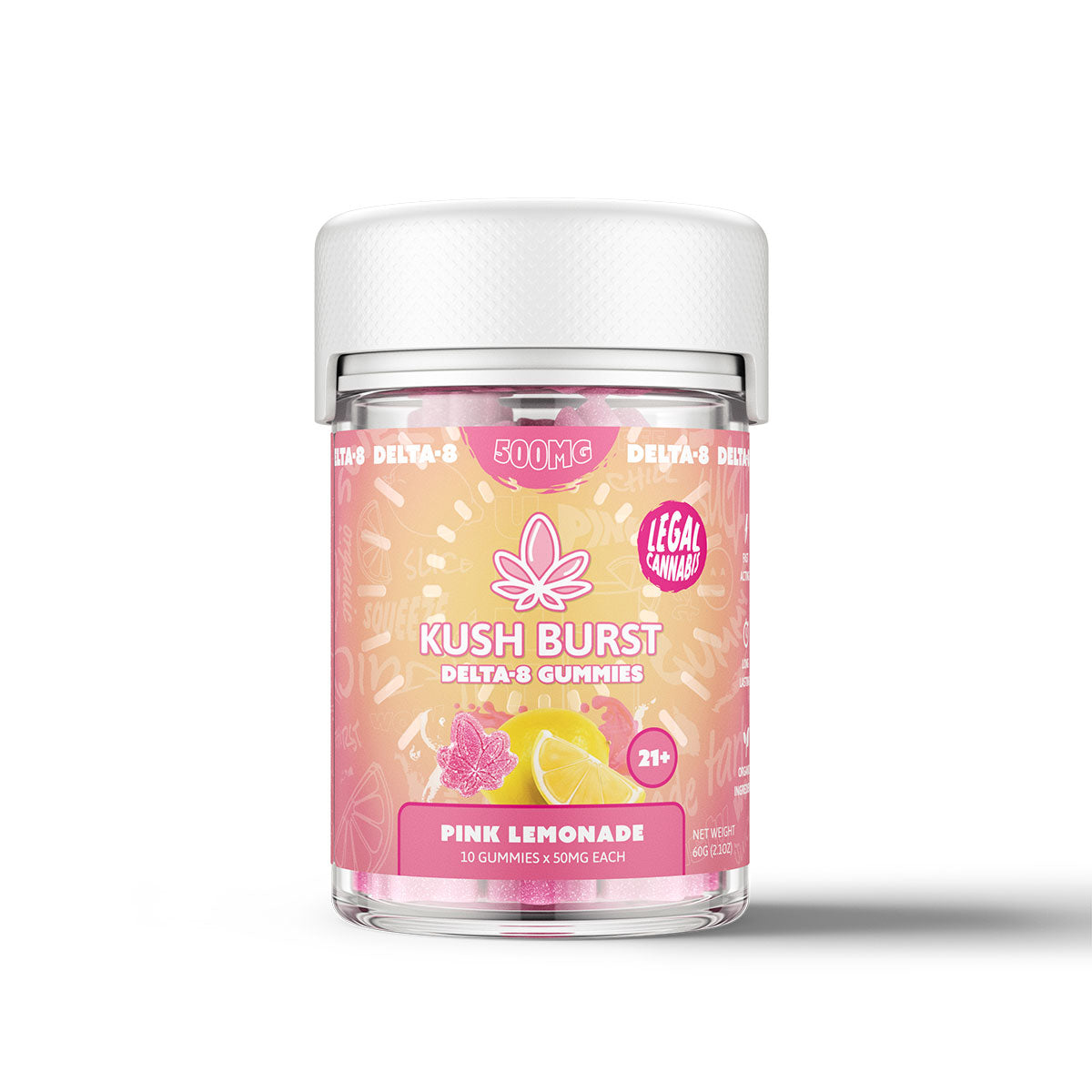 Kush Burst Delta 8 Gummies - Pink Lemonade 500mg