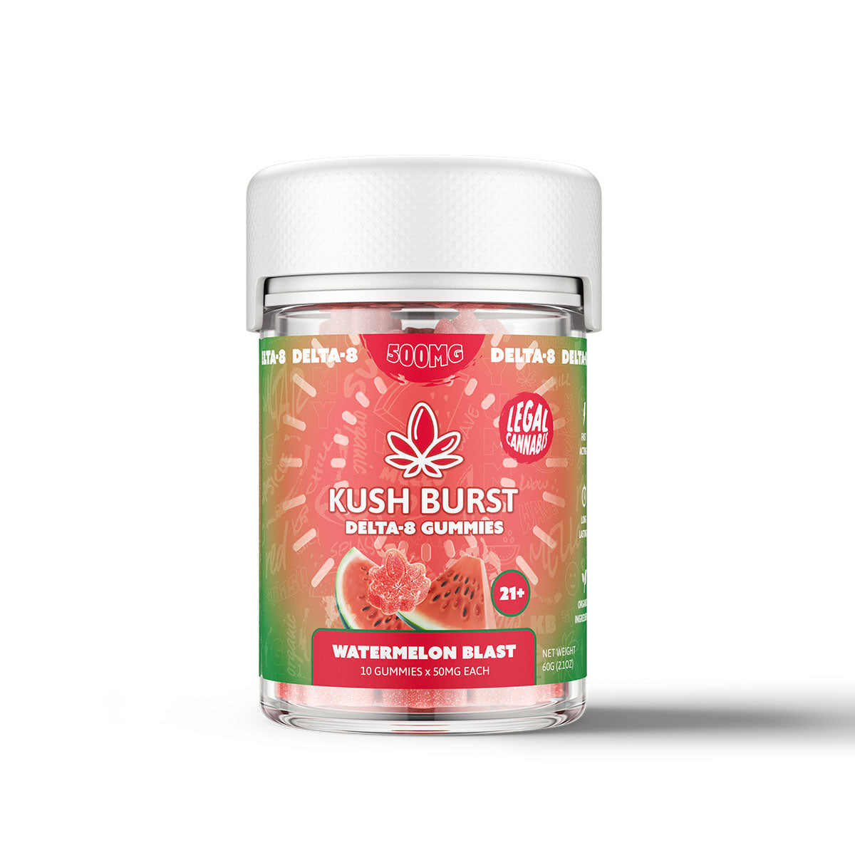 Kush Burst Delta 8 Gummies - Watermelon Blast 500mg