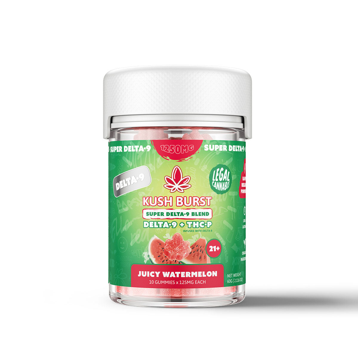 Kush Burst Super Delta 9 Blend Gummies - Juicy Watermelon 1250mg