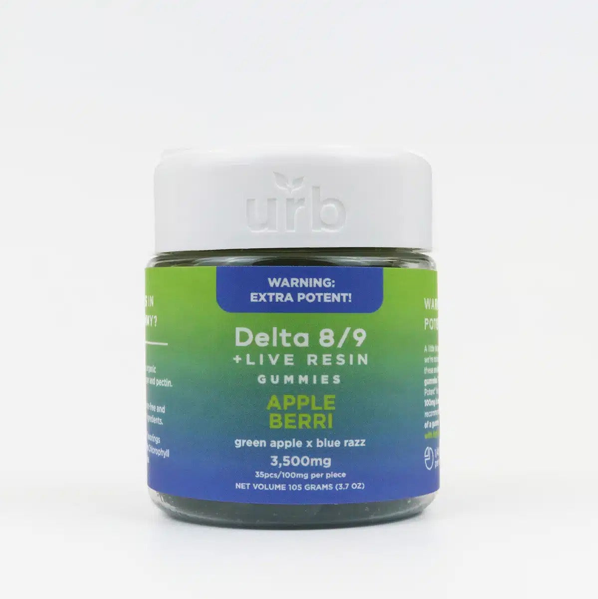 Urb D8/D9 THC Gummies 3500mg - Apple Berri