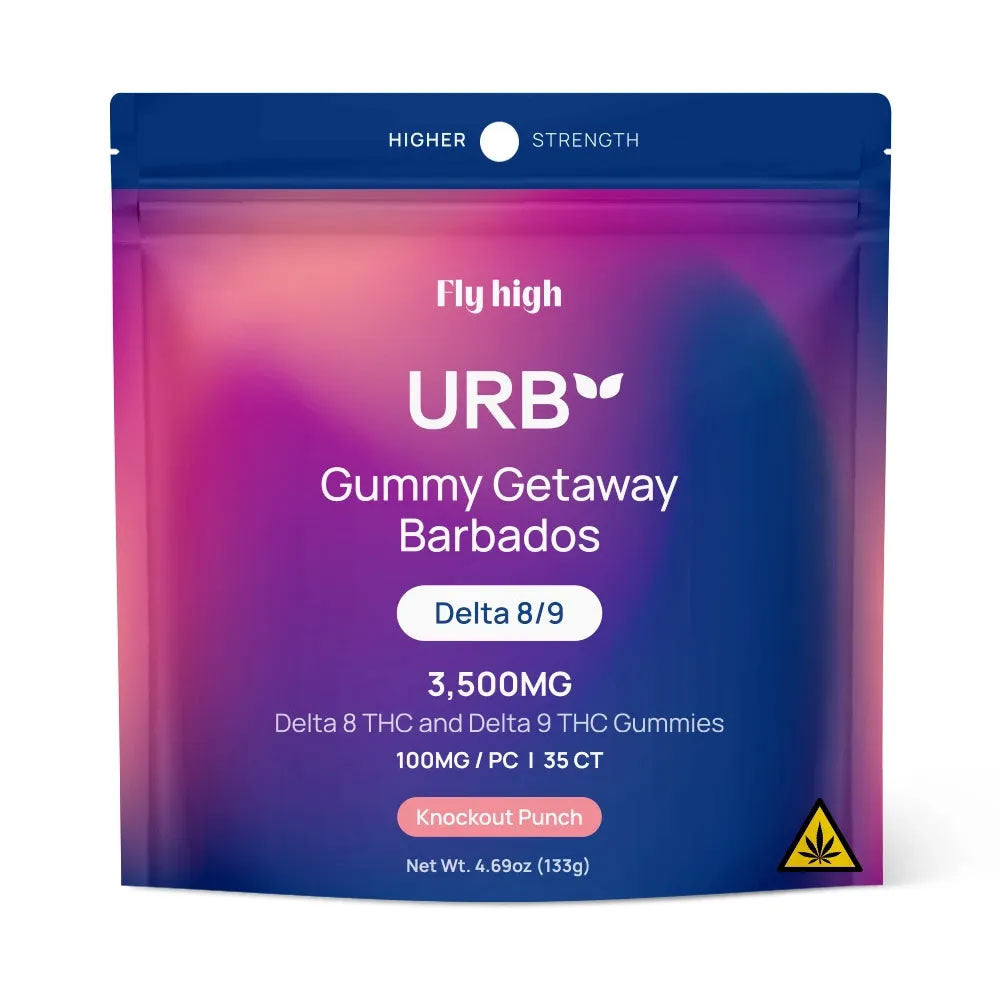 Urb D8/D9 THC Gummies 3500MG - Knockout Punch Bag