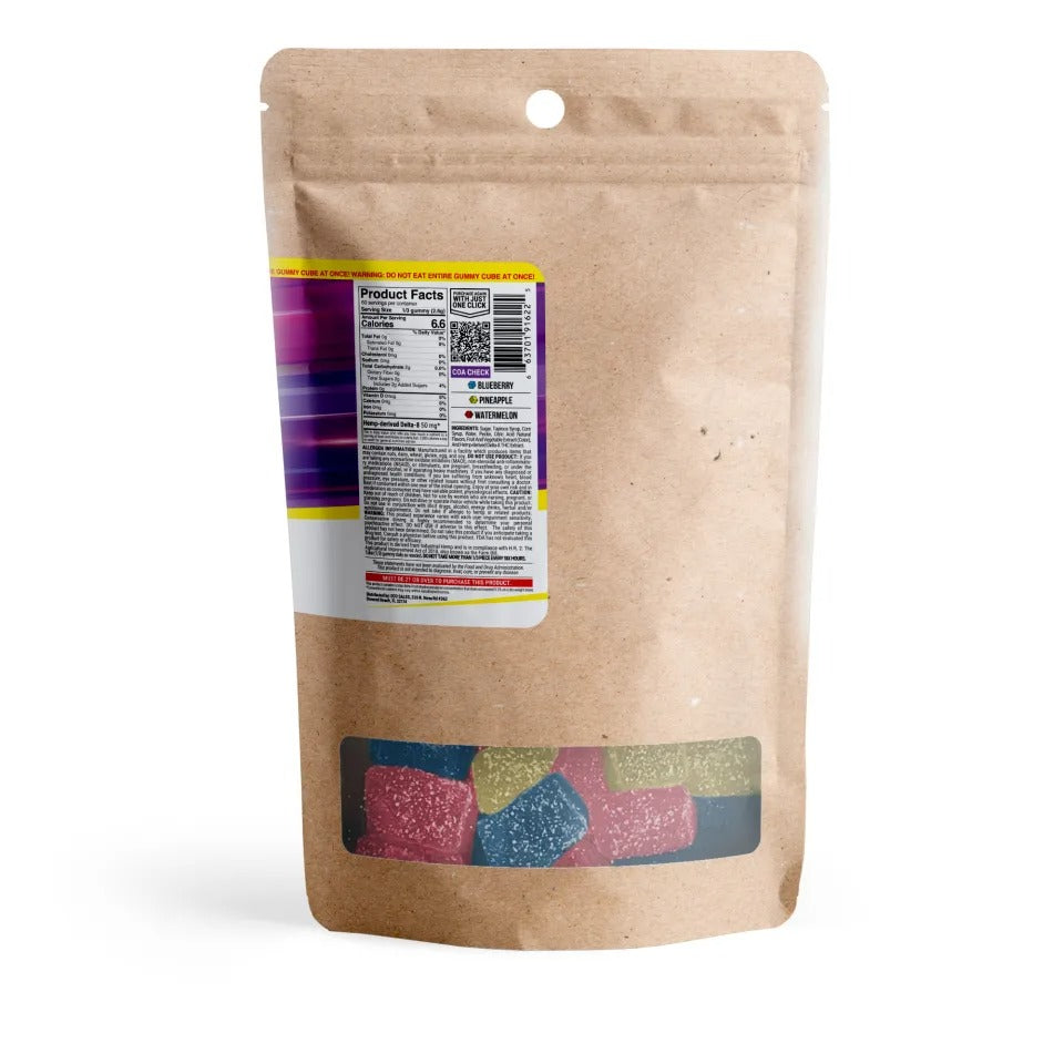 Chill Extreme 150mg Delta 8 THC Gummies - Tropical Mix back with label