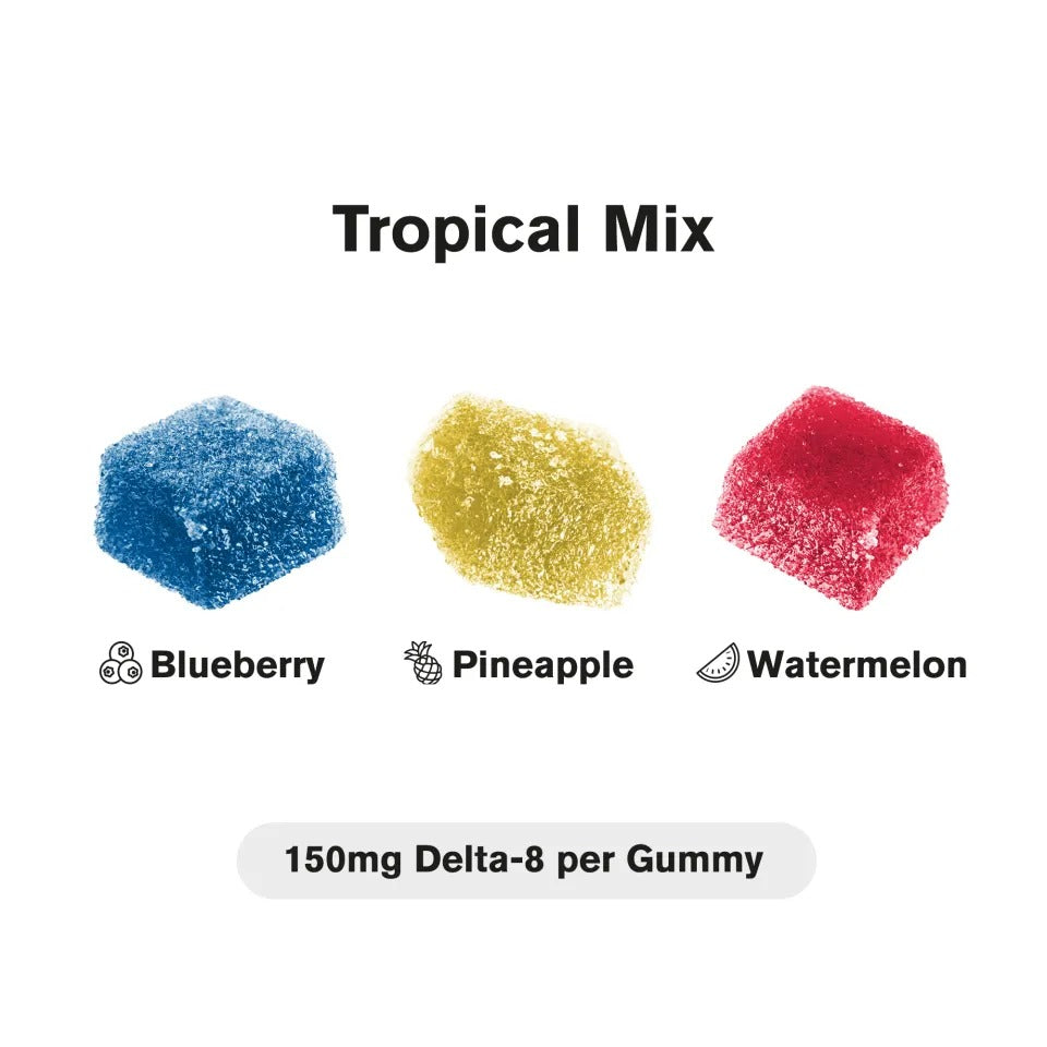 Chill Extreme 150mg Delta 8 THC Gummies - Tropical Mix Gummy Flavors
