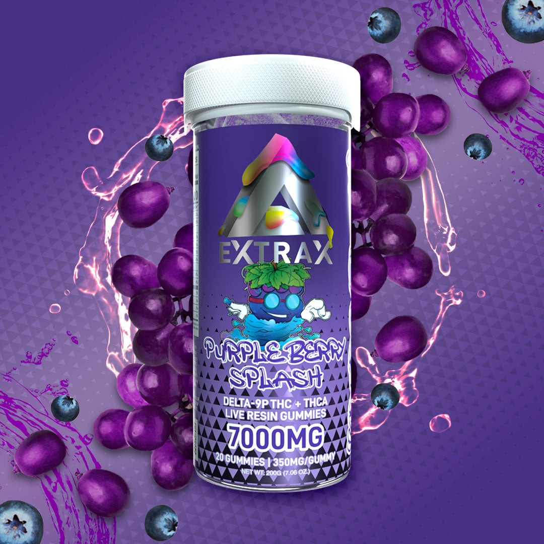 Delta Extrax Adios THCa 7000mg Gummies - Purple Berry Splash