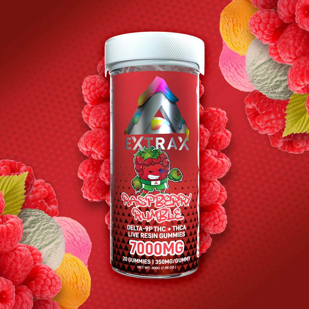 Delta Extrax Adios THCa 7000mg Gummies - Raspberry Rumble