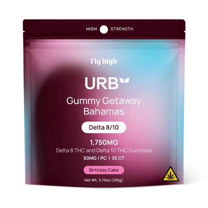 Urb D10/D8 THC Gummies 1750MG - Birthday Cake Bag